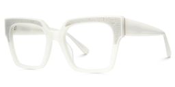 Merelin Square White Glasses1