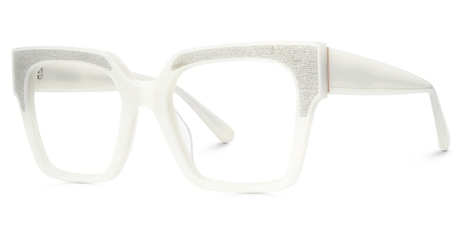 Merelin White Eyeglasses with Square Shape1