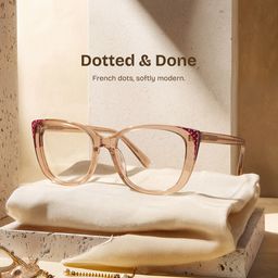 Madeline Beige Cat-eye Glasses0