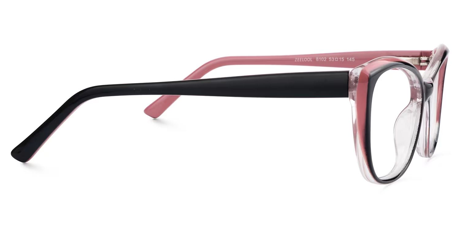 Fidelia Cat Eye Black and Pink Frame Glasses | Zeelool5