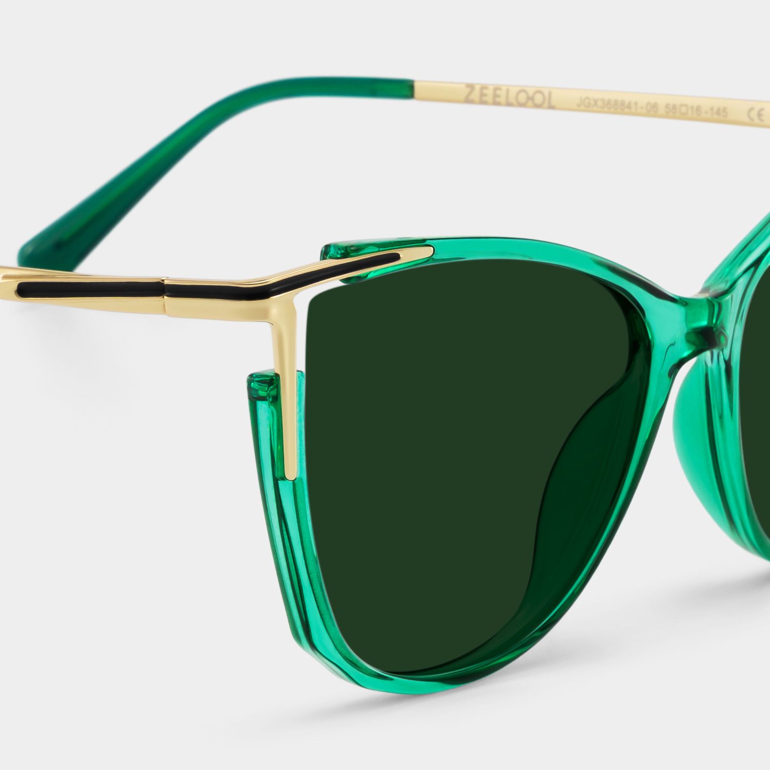 Yomary Cat Eye Style Green Frame Sunglasses | ZEELOOL4