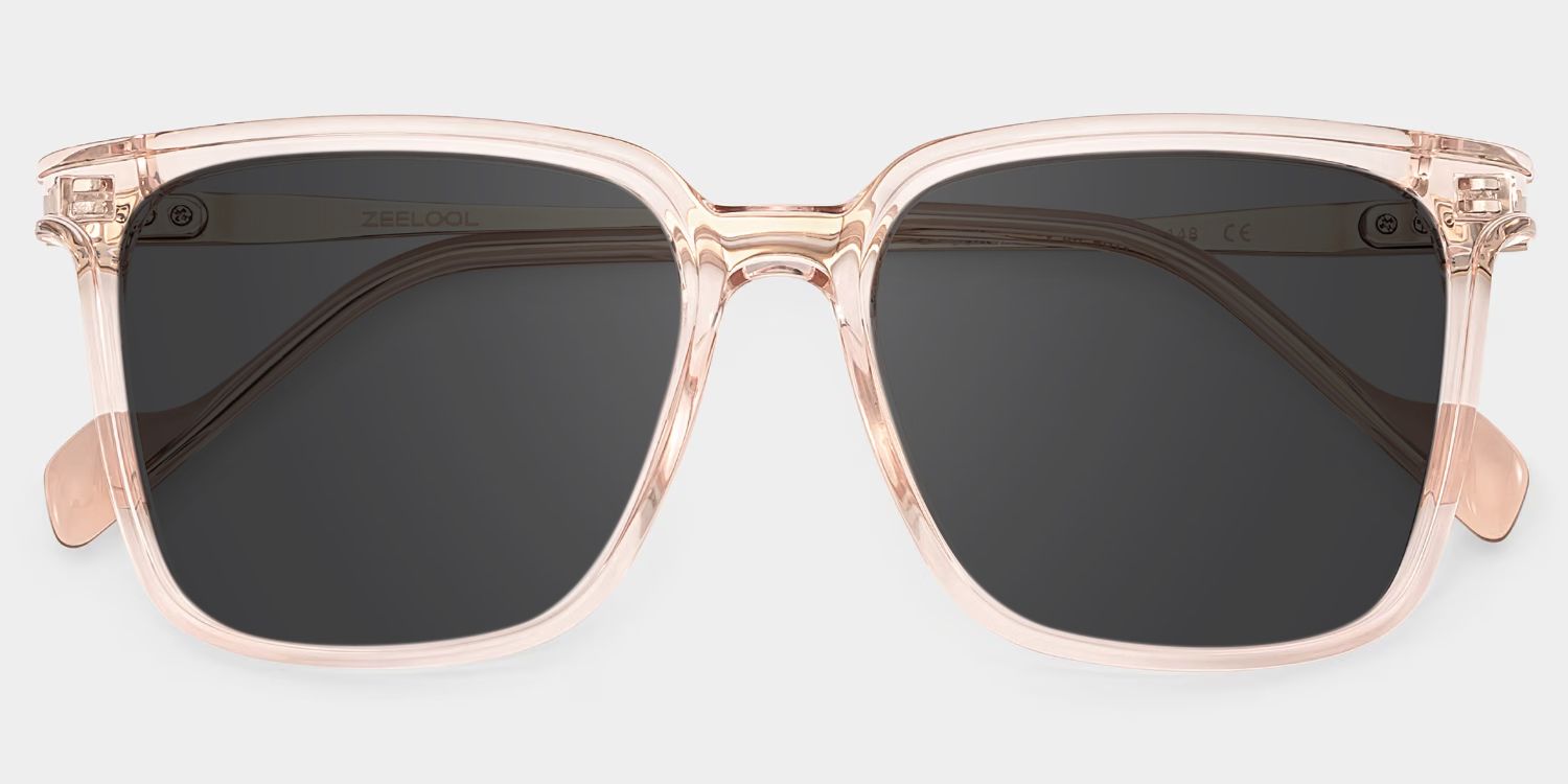 Thin Beige Frame Glasses With Square Shape1