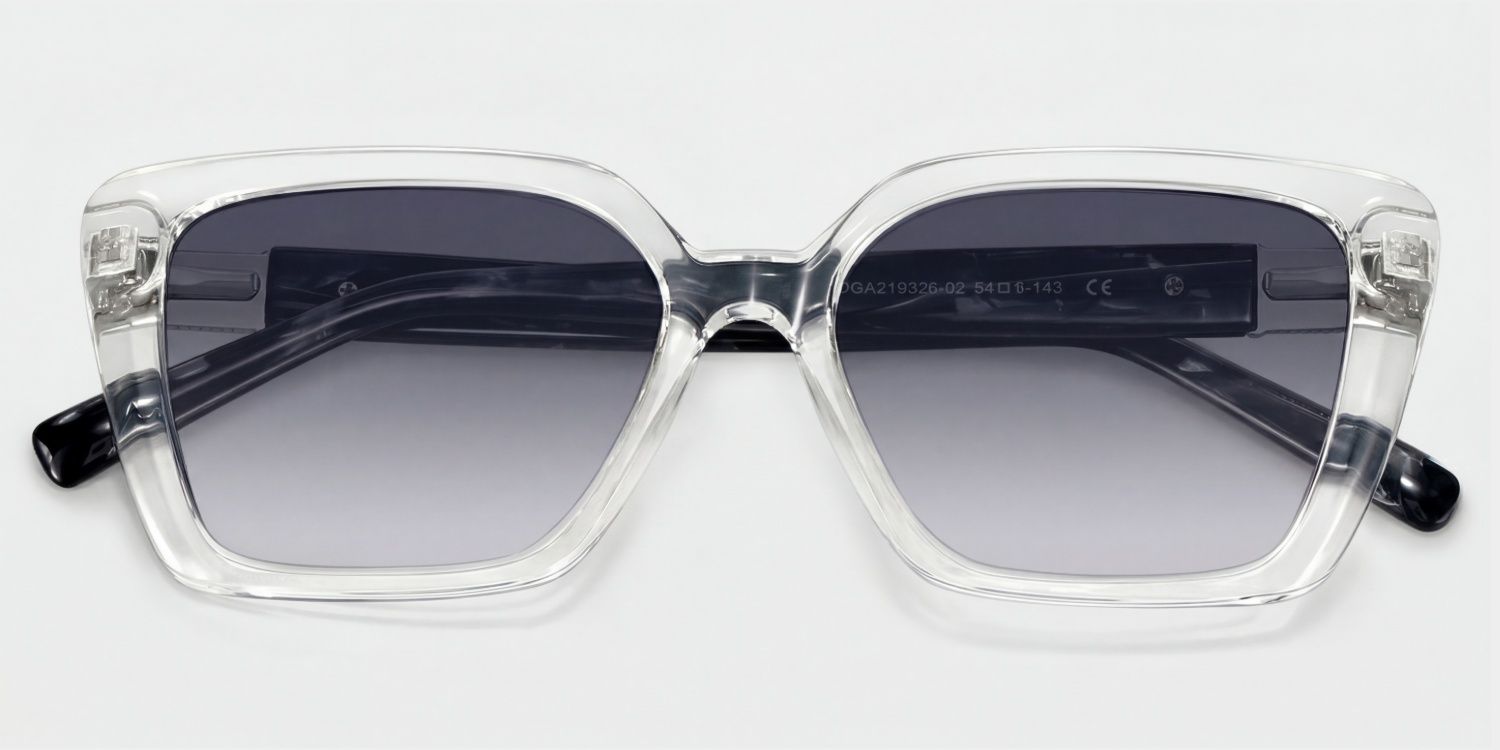 Emery Acetate Clear Square Frame Sunglasses | ZEELOOL1
