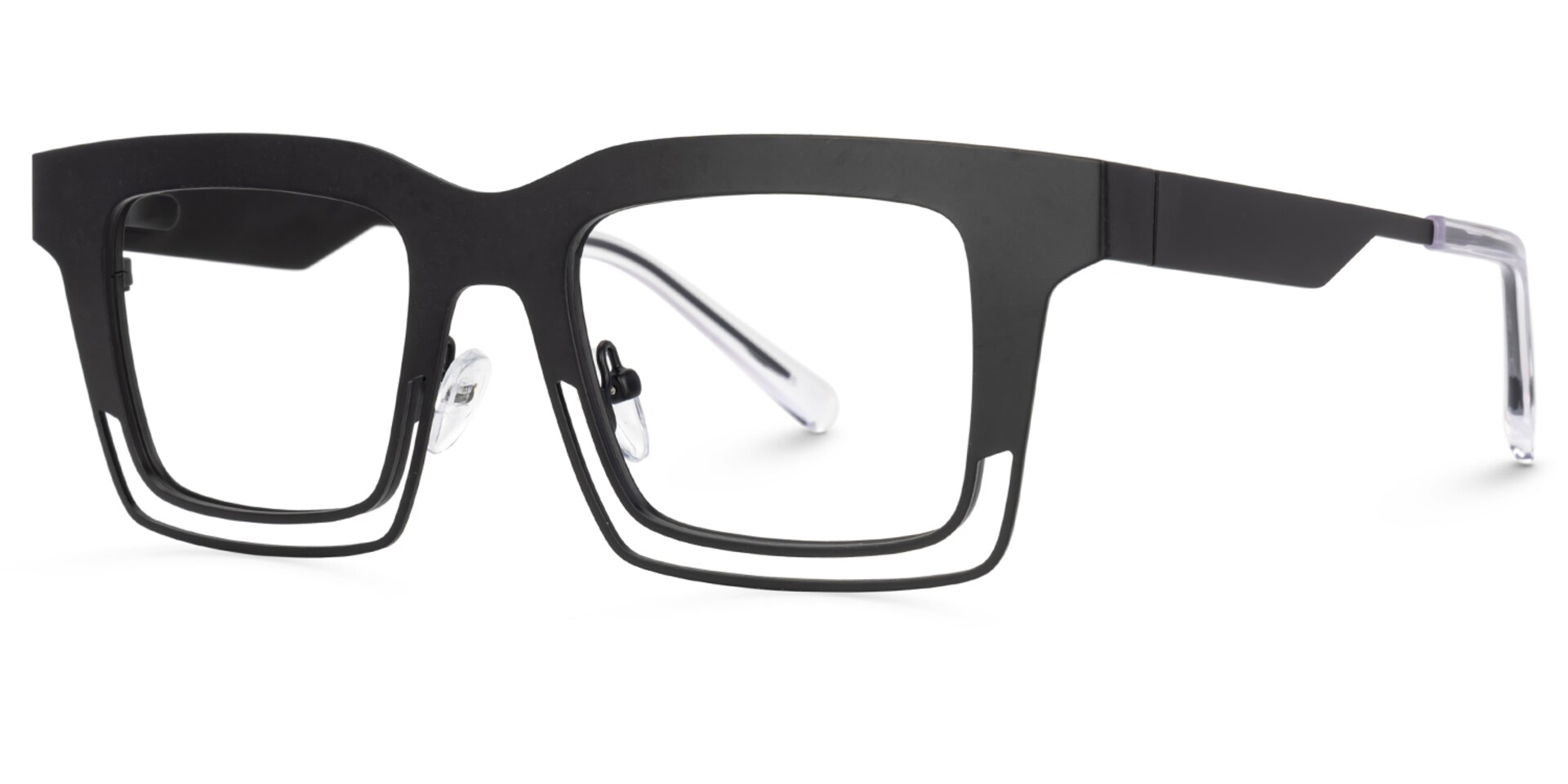 Evan Rectangle Black Frame Eyeglasses for Males | Zeelool1
