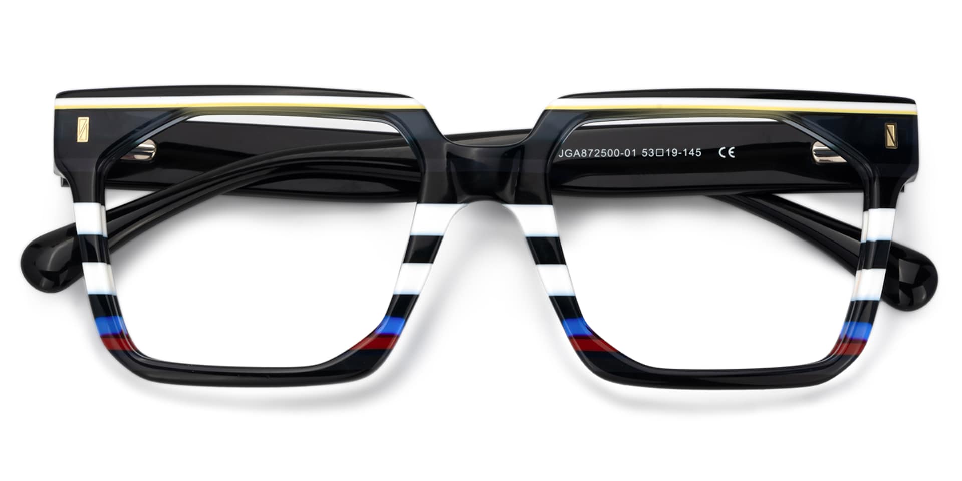 Men's Rectangle Frame Eyeglasses With Black Temples2