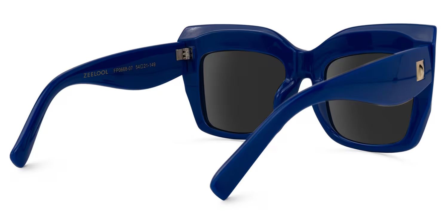 Alberta Plastic Blue Square Frame Sunglasses | ZEELOOL3