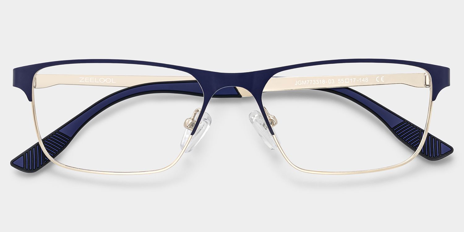 Kellen Browline Blue Eyeglass Frame Design for Men | ZEELOOL2