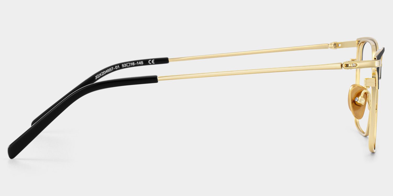 Maxwell Browline Black and Gold Glasses Frames for Men | ZEELOOL3