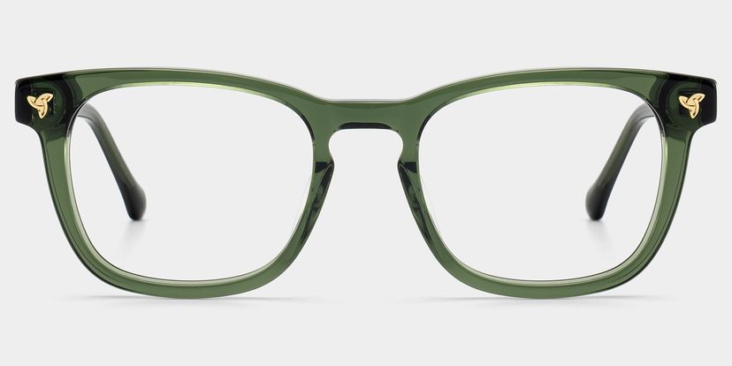 Heather Square Green Glasses