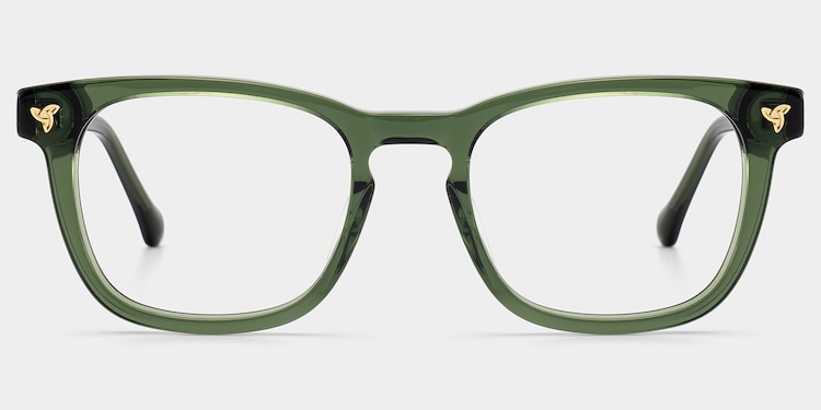 Heather Square Green Glasses