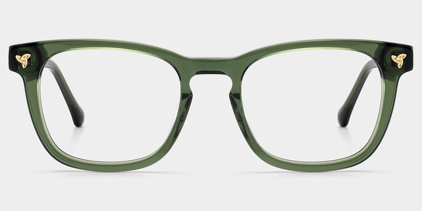 Heather Square Green Glasses