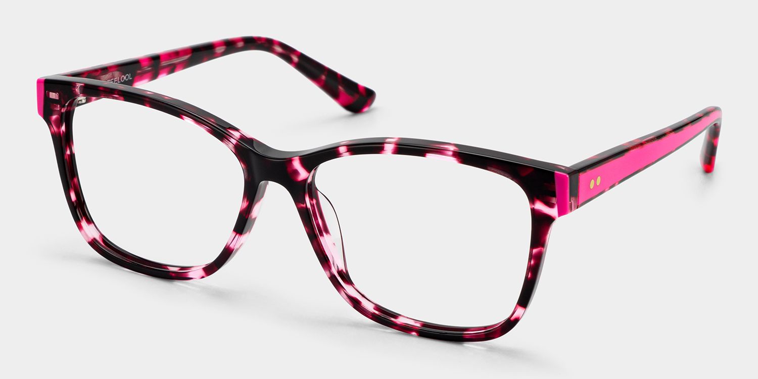 Eva Pink Tortoise Rectangle Frame Eyeglasses | ZEELOOL3