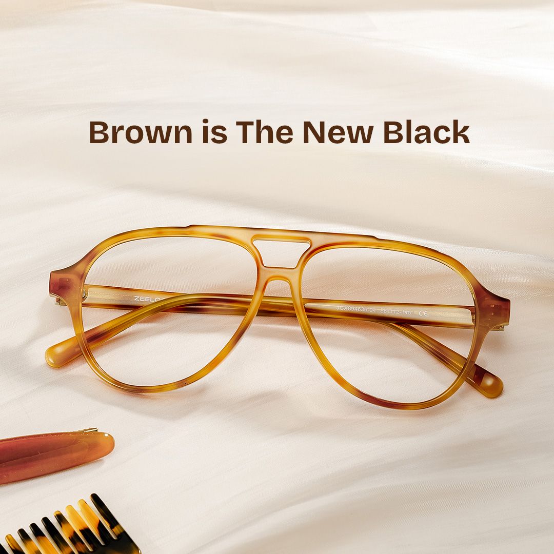 Drew Light Brown Tortoise Aviator Glasses for Teenager | ZEELOOL0
