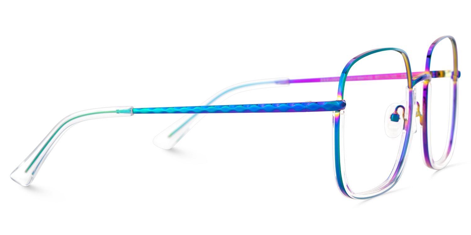 Wade Square Iridescent Color Frame Glasses for Women | Zeelool4