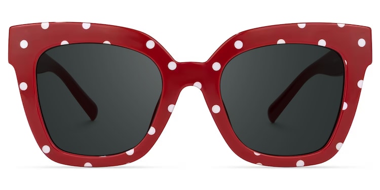 Malcolm Square Red-Dot Glasses