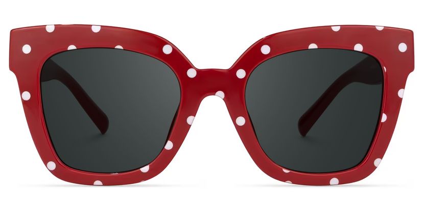 Malcolm Red-Dot Square Sunglasses