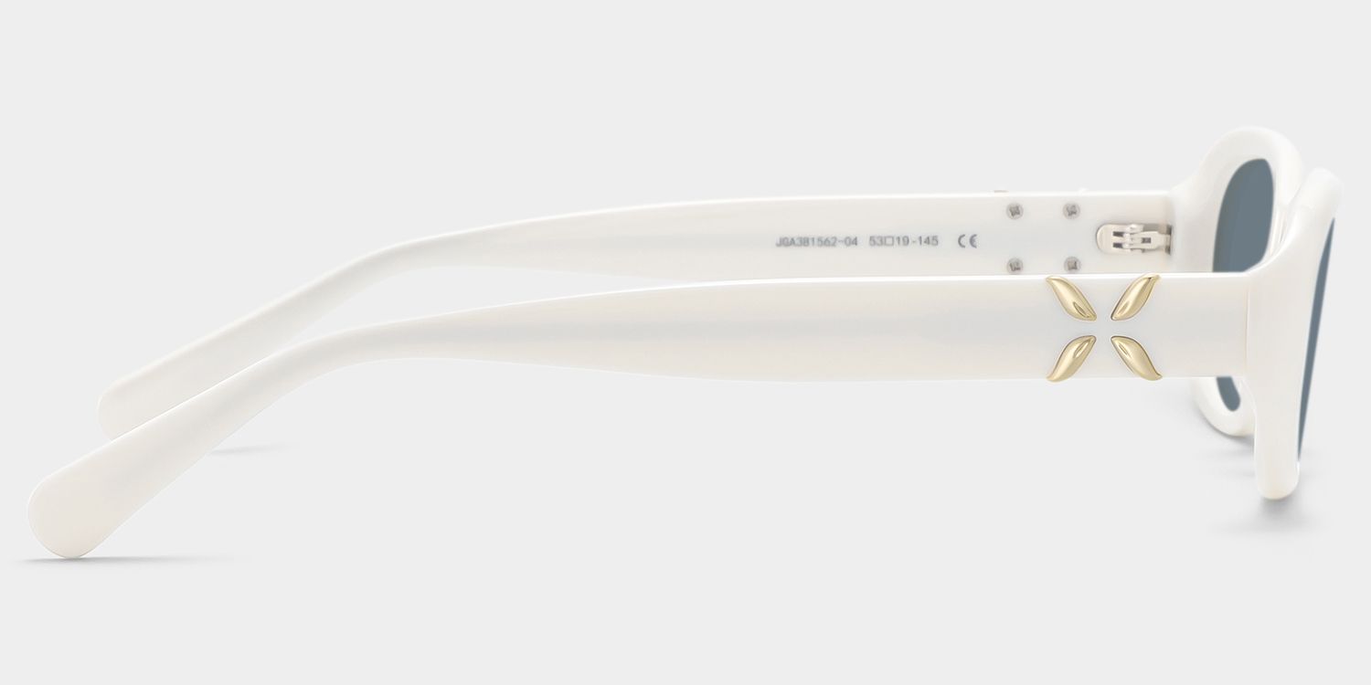 Catherine White Oval Frame Glasses Online | ZEELOOL3