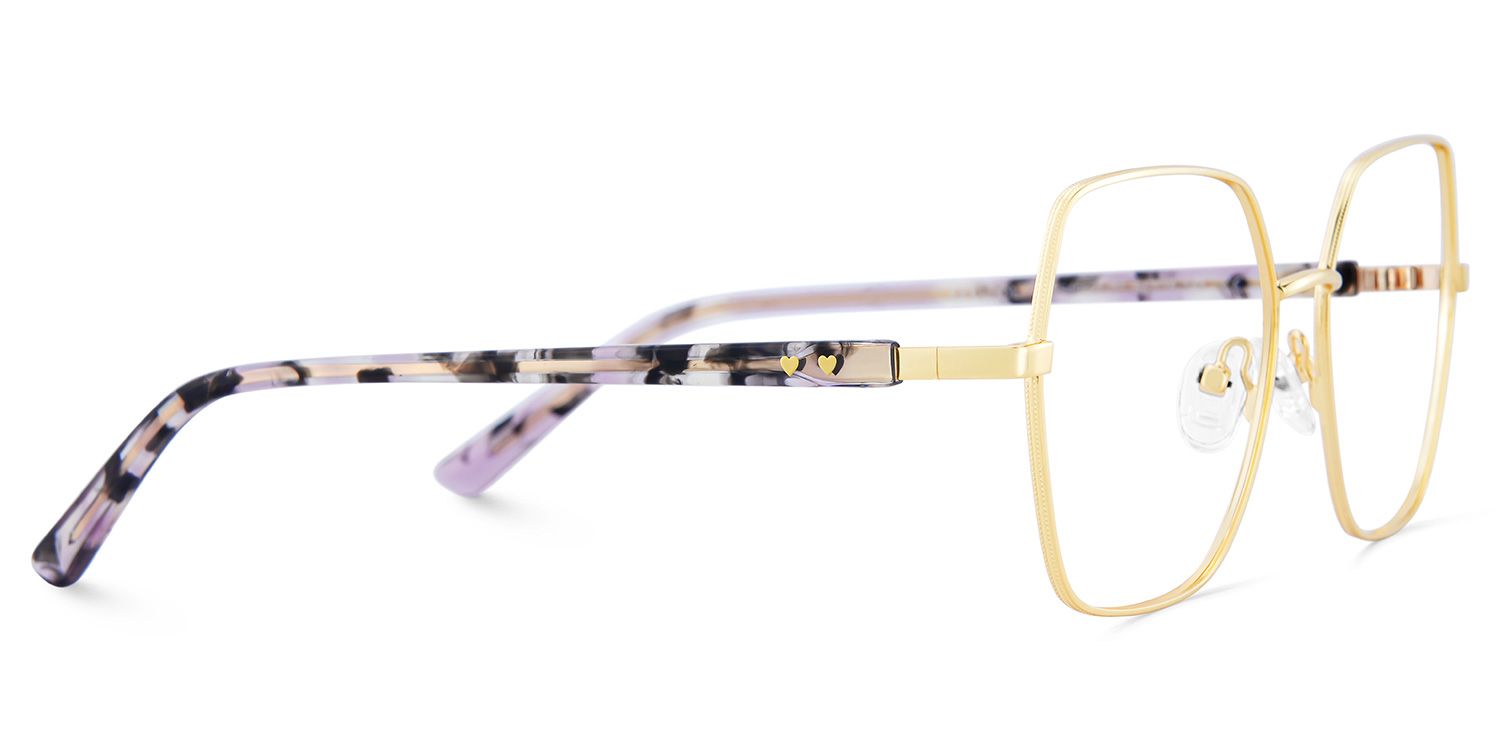 Billie Golden Geometric Prescription Glasses | Zeelool3
