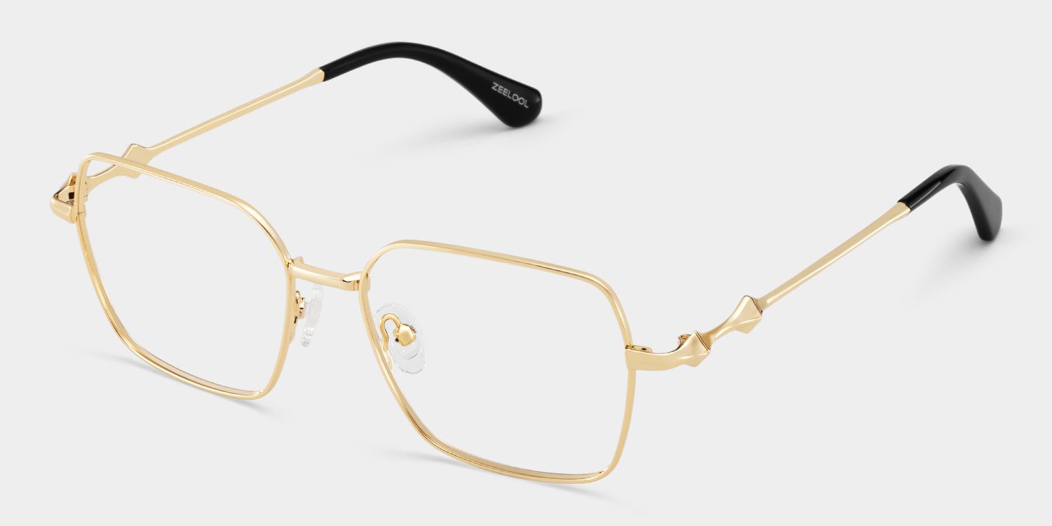 Kayla geometric gold Frame glasses Online | ZEELOOL