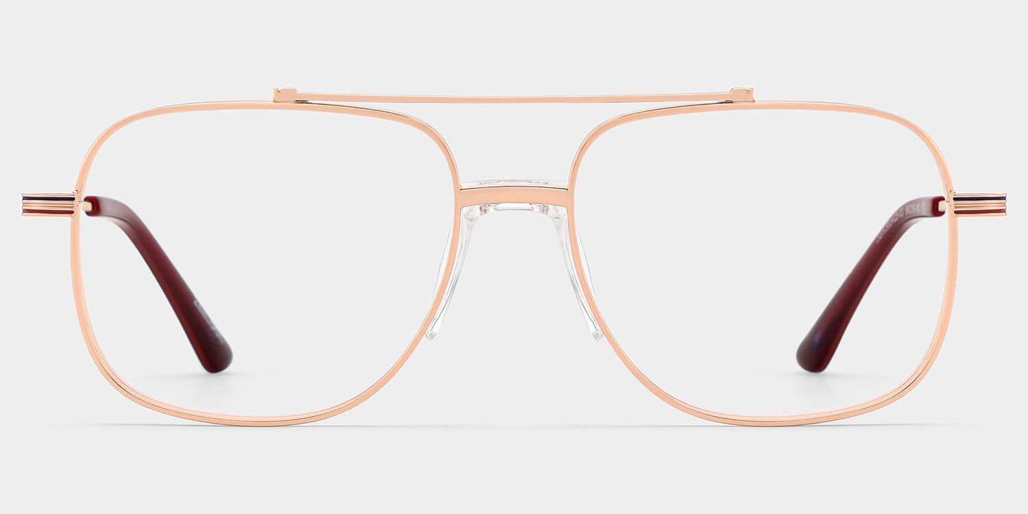 Poppy Gold Aviator Frame Glasses | Retro Athleisure1