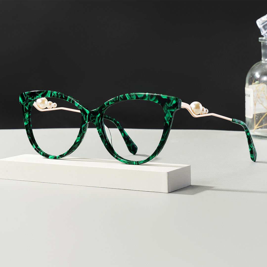 Buy Designer Cat Eye Optical Glasses With Pearl | Zeelool0