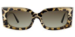 Orduno Rectangle Brown Leopard Sunglasses0