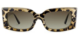 Orduno Rectangle Brown Leopard Sunglasses0