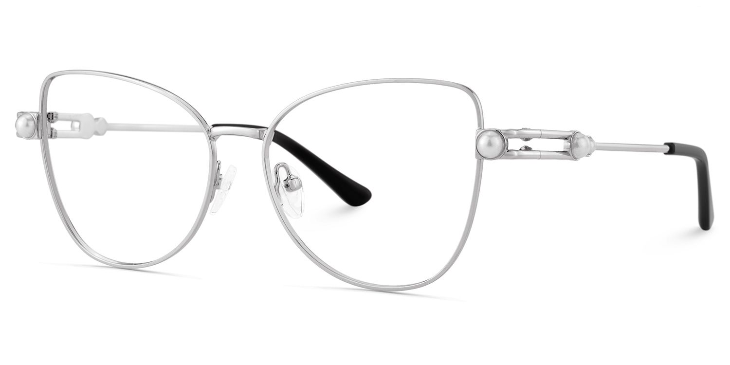 Gaga Eyeglasses in Cat Eye Sliver Frame | Zeelool4