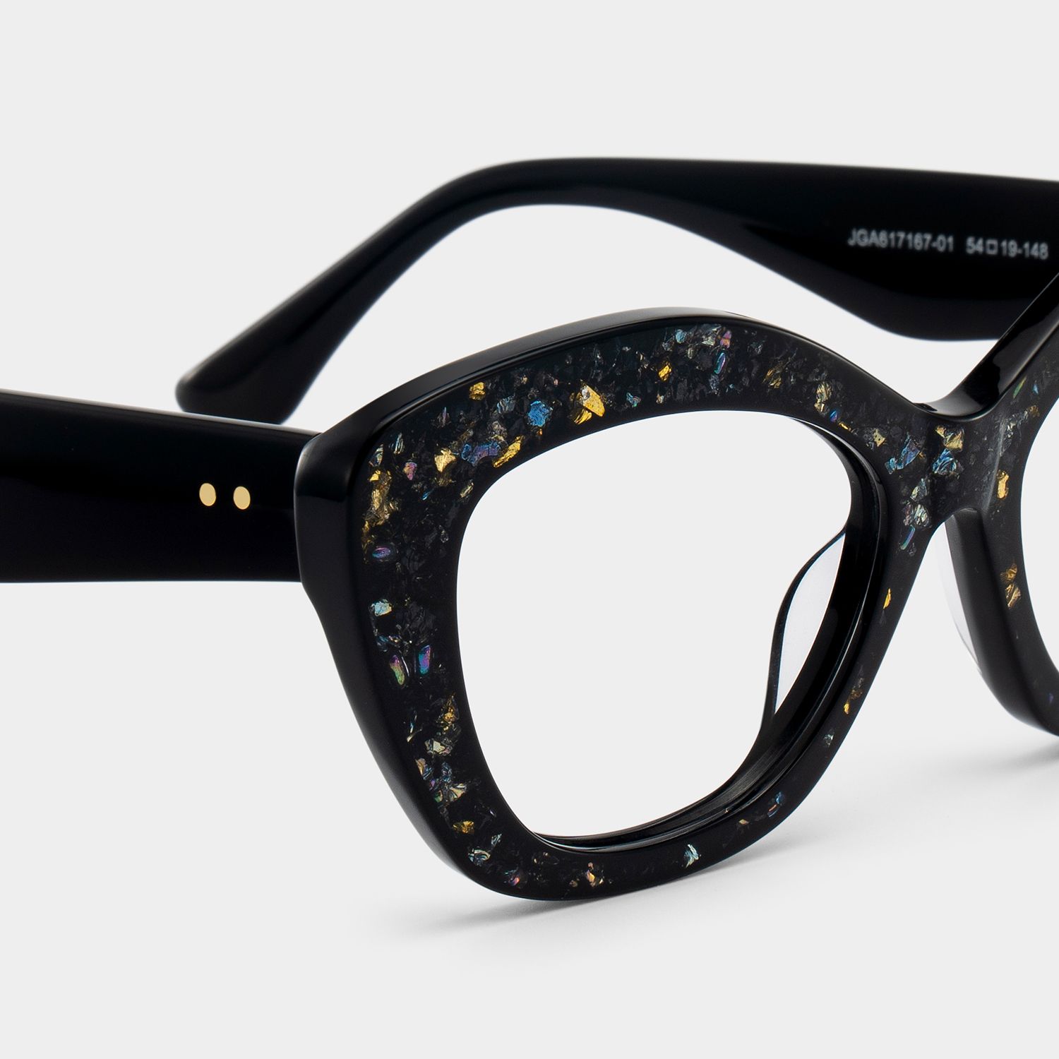 Giselle Black Cat Eye Glasses with Rhinestones | ZEELOOL