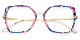 Keller Geometric Purple Floral Glasses2