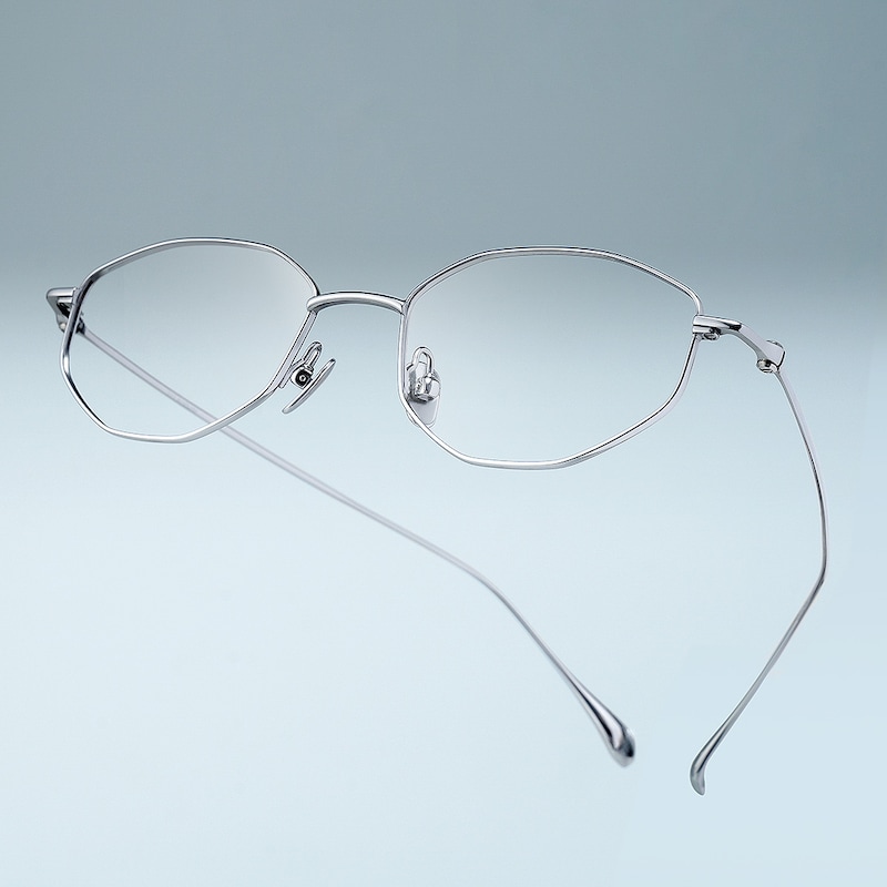 ZEELOOL Everett Geometric Silver Glasses