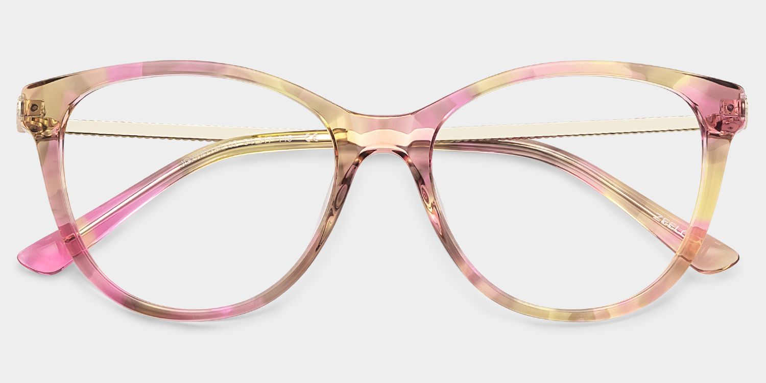 Eli Tortoise Round Mixed Flower Prescription Glasses | ZEELOOL2