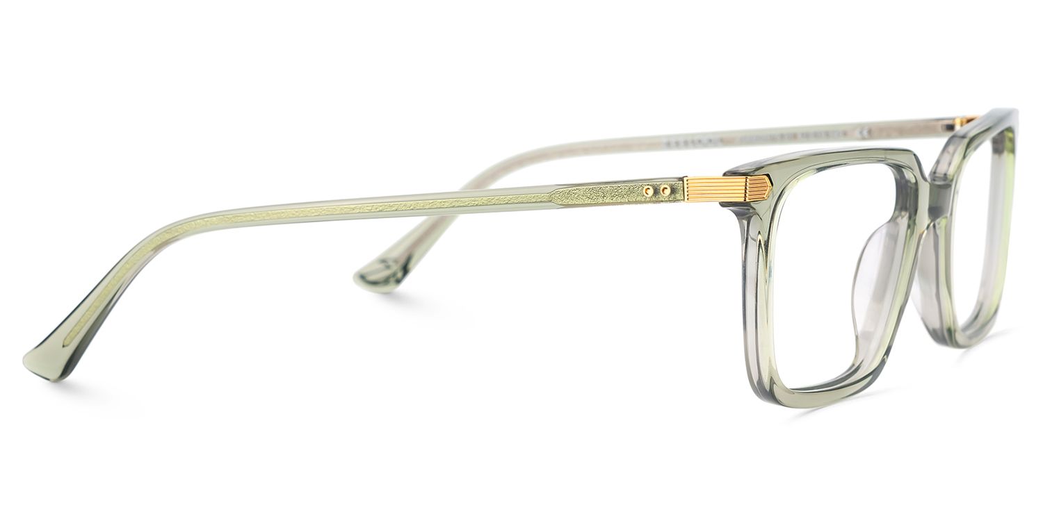 Thin Rectangle Glasses Frames in Green Color4