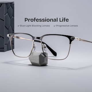 Marshall Rectangle Grey Silver Glasses0