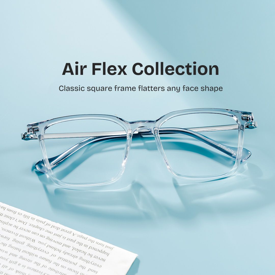 Archer Men Grey Glasses in Rectangle Frames | ZEELOOL0