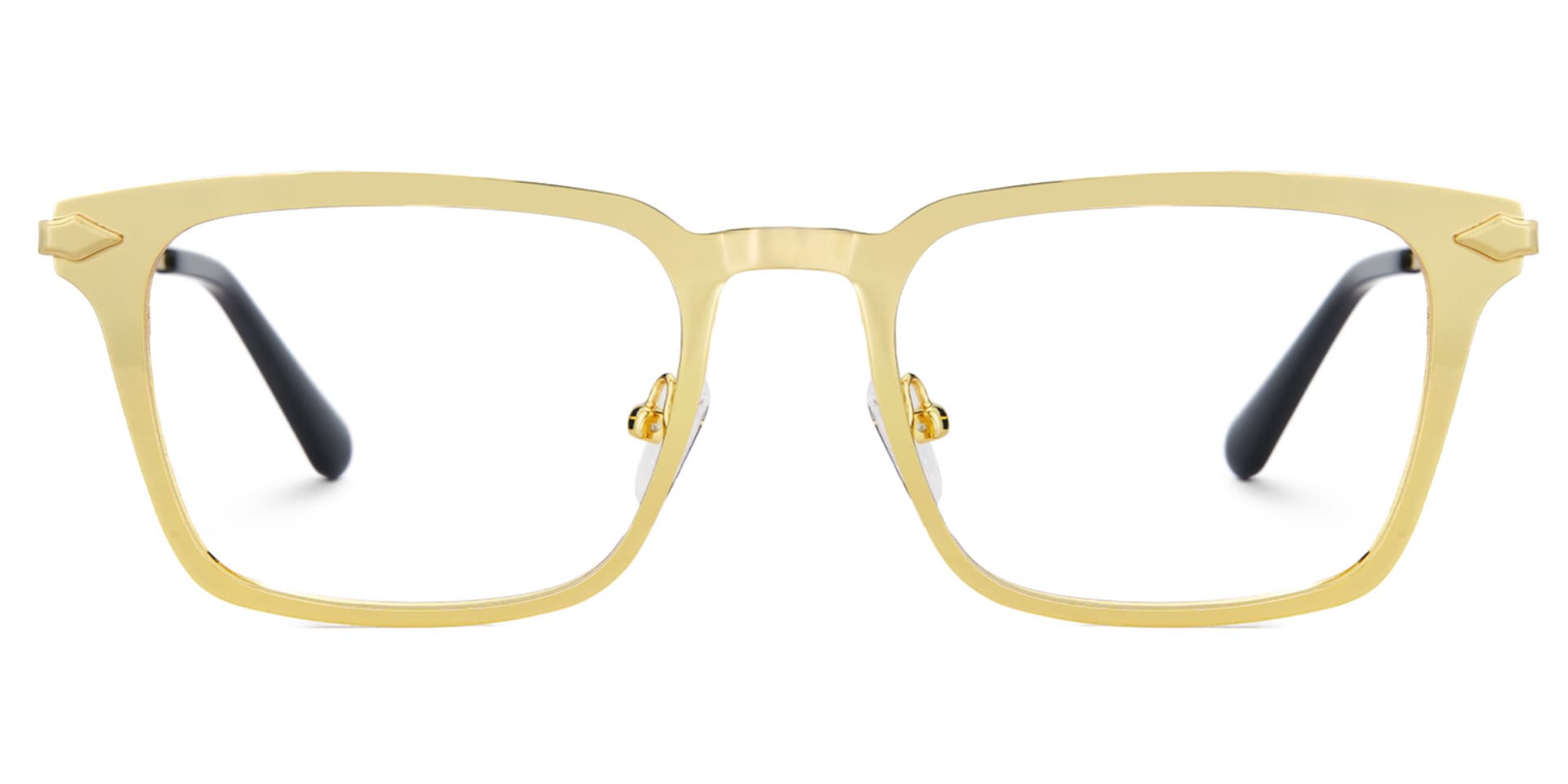 Gold Metal Frame Glasses With a Rectangle Shape1
