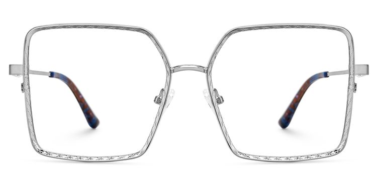 Toure Square Silver Diamond Cut Glasses