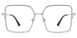 Toure Square Silver Diamond Cut Glasses0