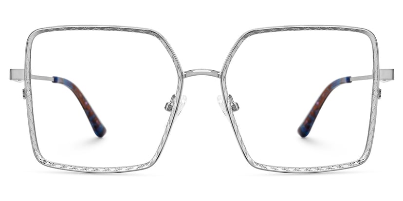 Toure Square Silver Diamond Cut Glasses