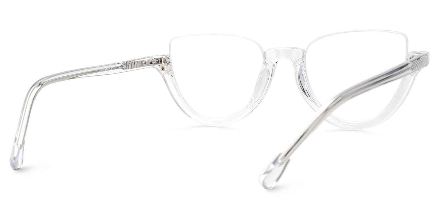 Felicia Clear Semi-Rimless Cat Eye Glasses for Women3