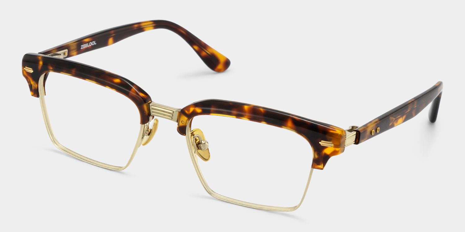 【マロンページ】 Landon Tortoiseshell Browline Glasses for Men | ZEELOOL