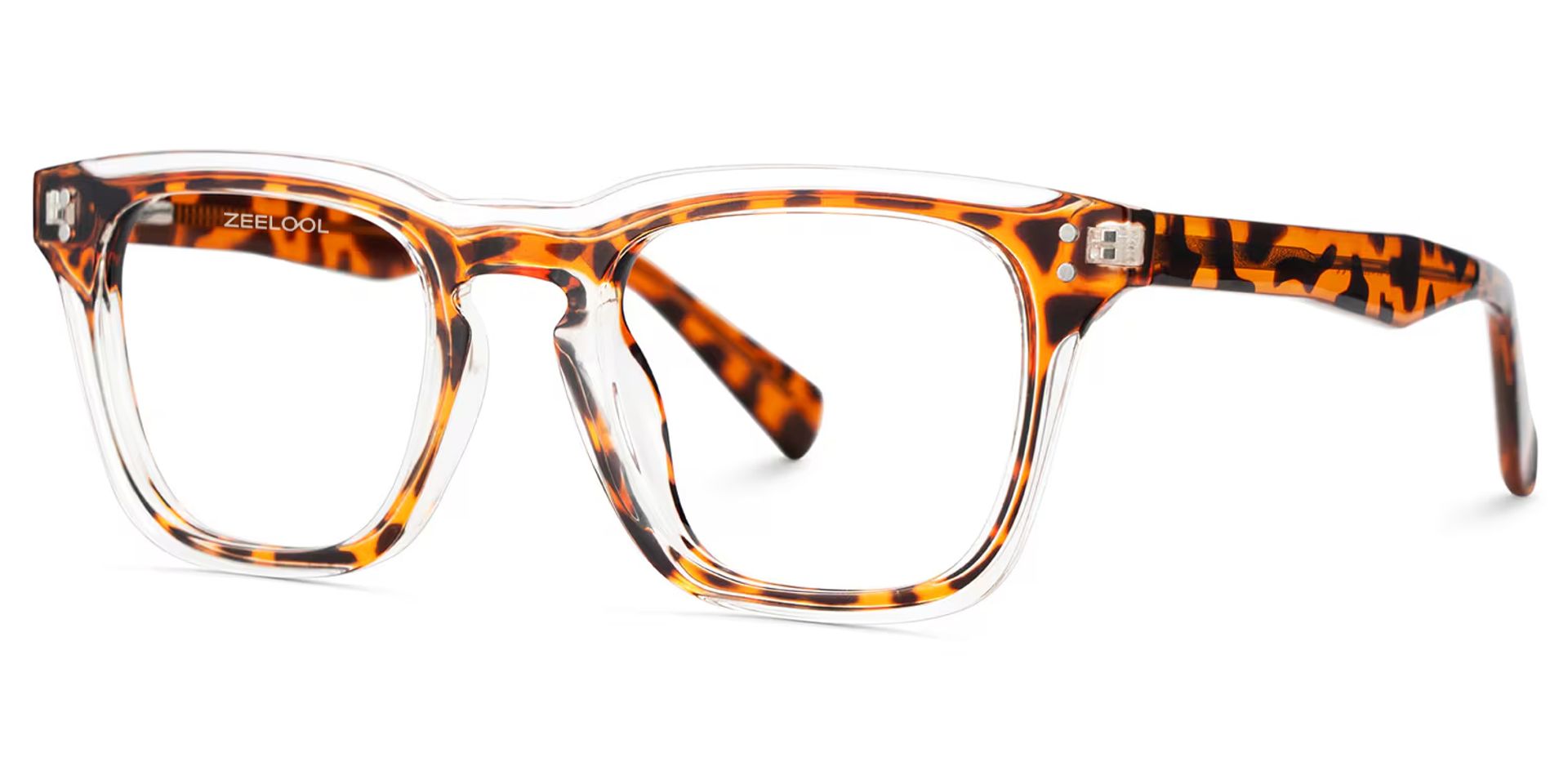Tr90 Eyeglasses Frames With Rectangle Shape and Tortoise Color3