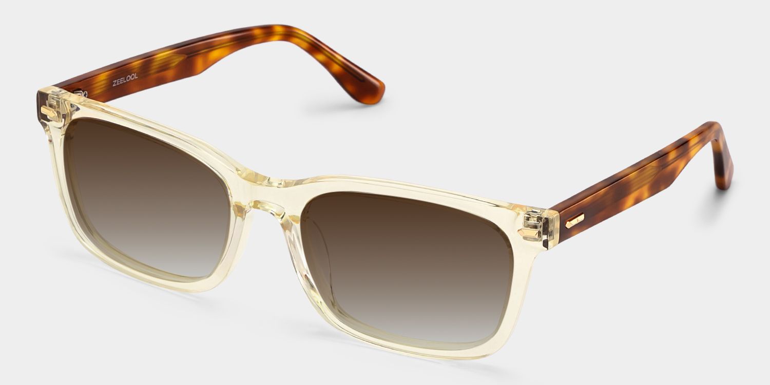 Patrick Clear Yellow Rectangle Glasses Frames for Men | ZEELOOL2