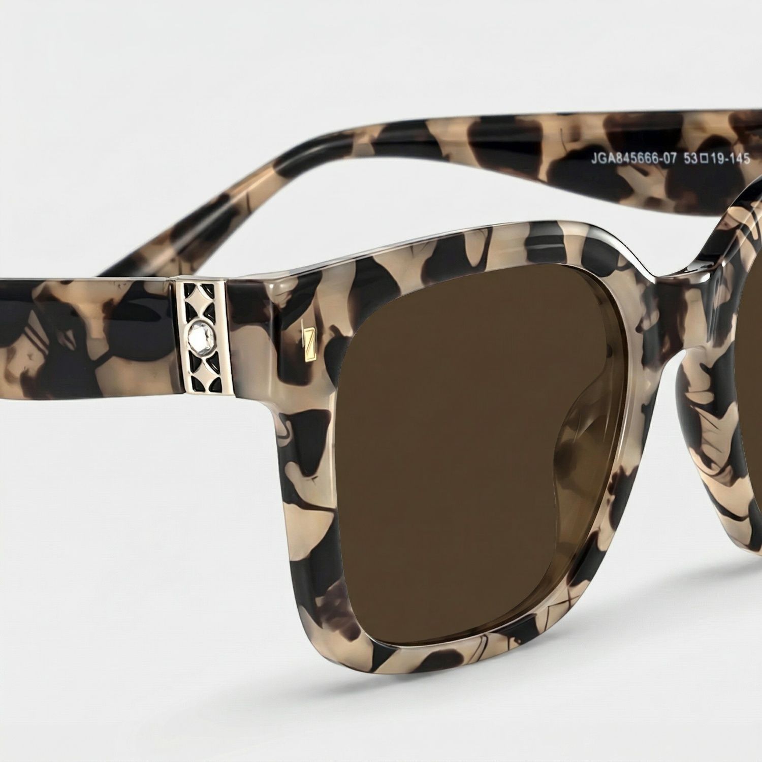 sagina ルルシェ Scicluna Square Tortoise Sunglasses for Women & Men | ZEELOOL