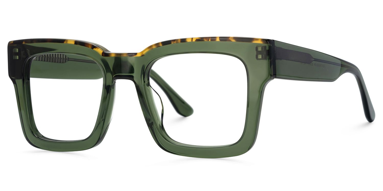 Vorse Square Green Color Frame Glasses for Men | Zeelool1