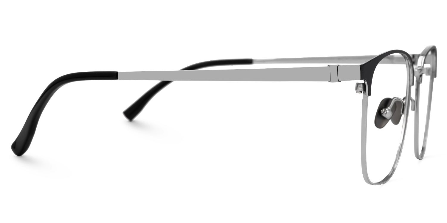 Boykai Titanium Silver Frame Glasses with Browline Shape | Zeelool2