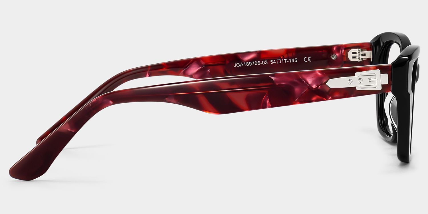 Bowie Black Rectangle Glasses | ZEELOOL4