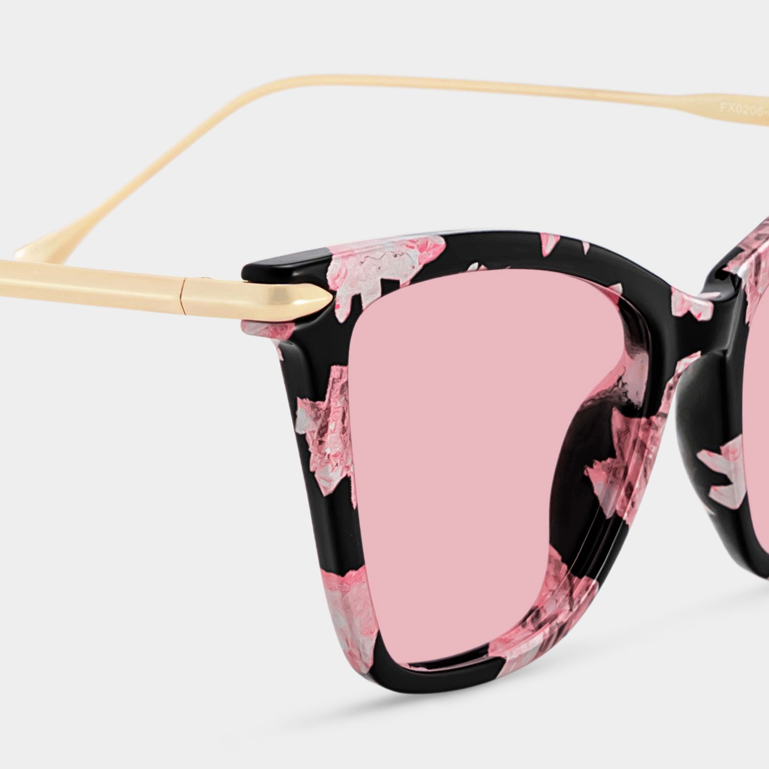 Hilary Butterfly Style Pink-Floral Frame Sunglasses | ZEELOOL4