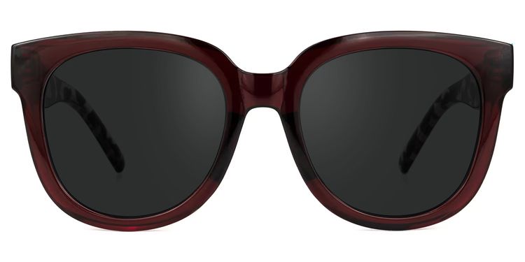 Harrell Square Dark-Red Sunglasses