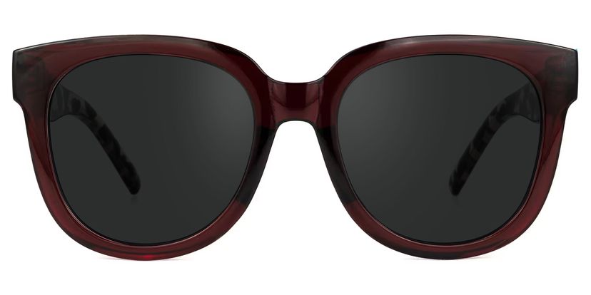 Harrell Square Dark-Red Sunglasses